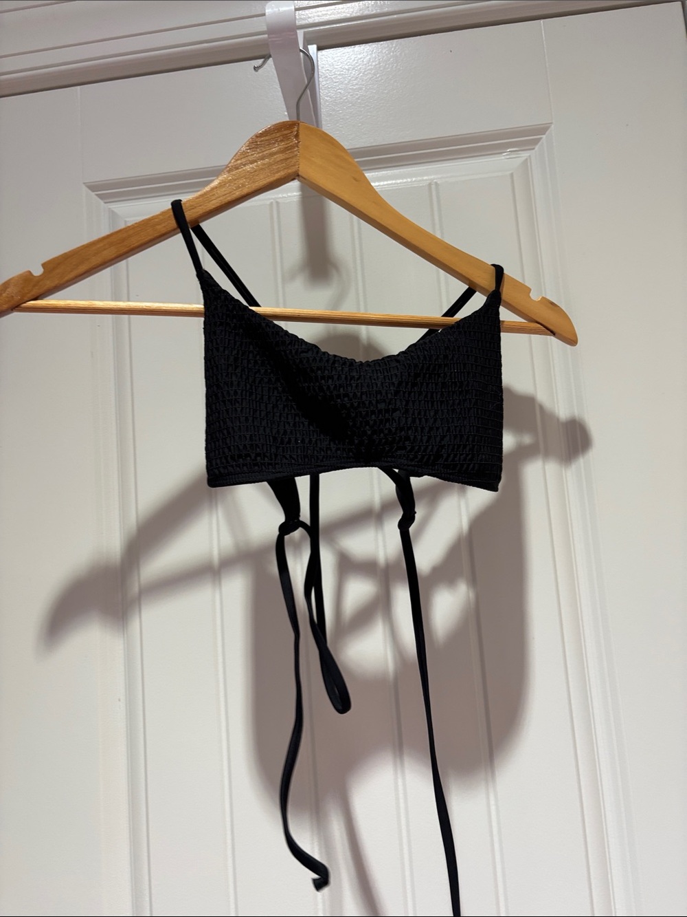 Hollister Black Smocked Bikini Top
